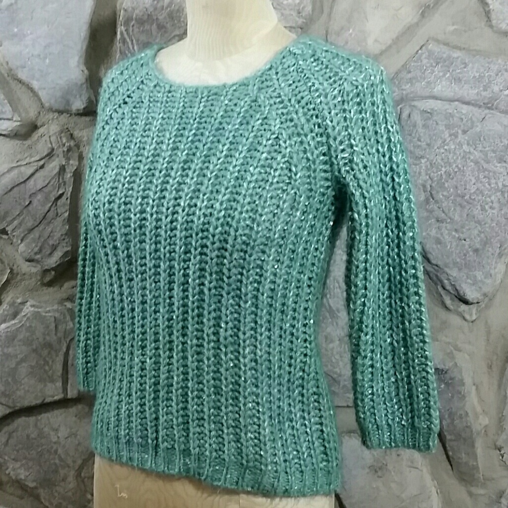 Anthropologie Knitted & Knotted Green Sweater